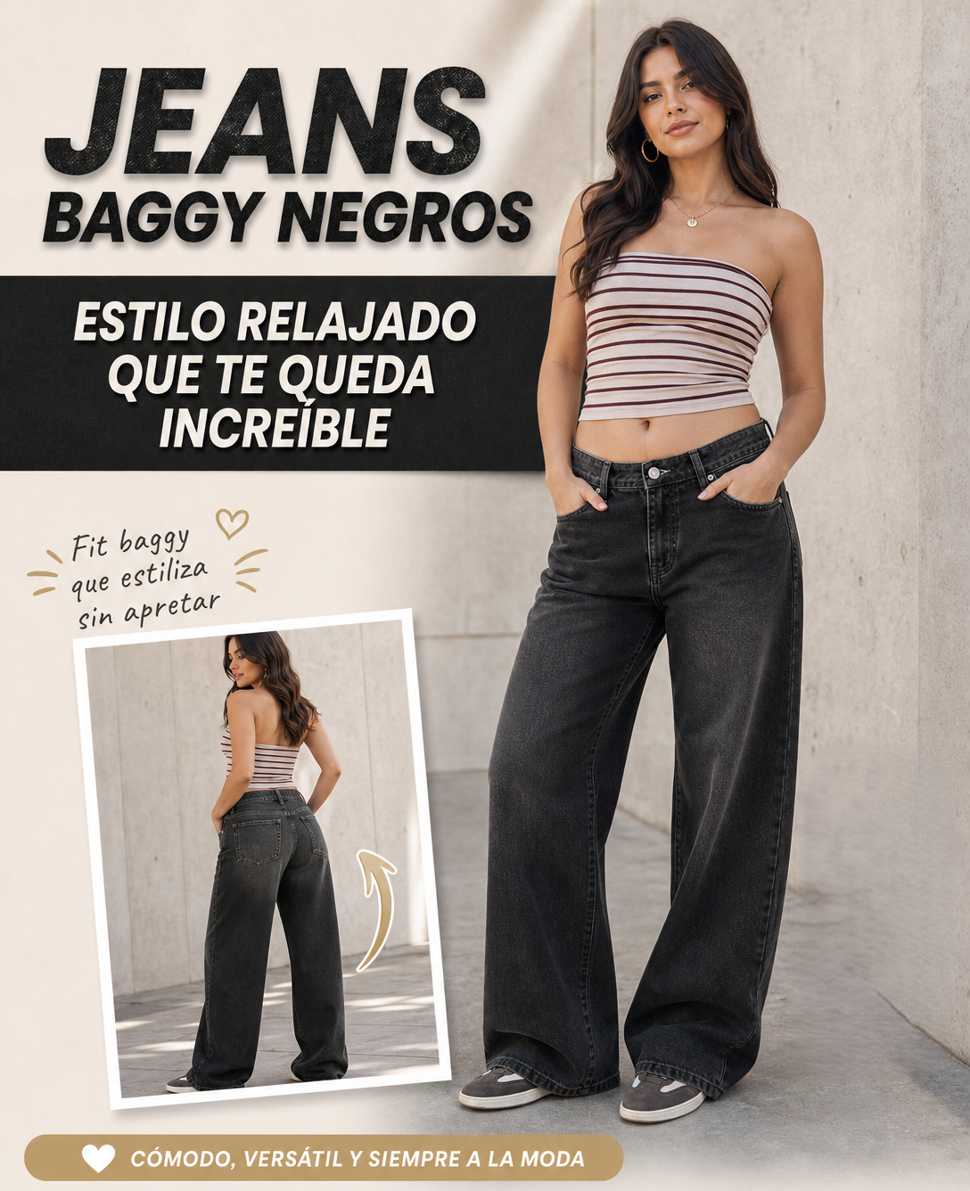 Jeans Baggy Negros – Estilo Relajado
