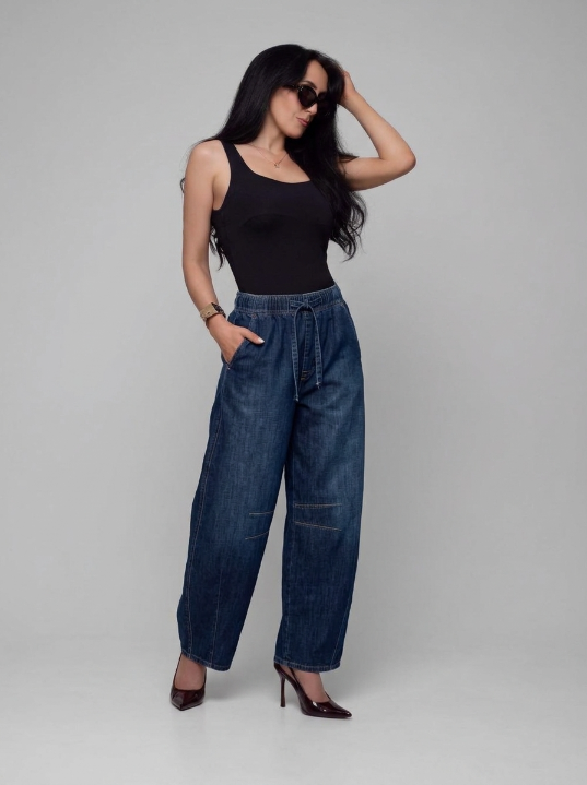 Jeans Barrel Bota Ancha