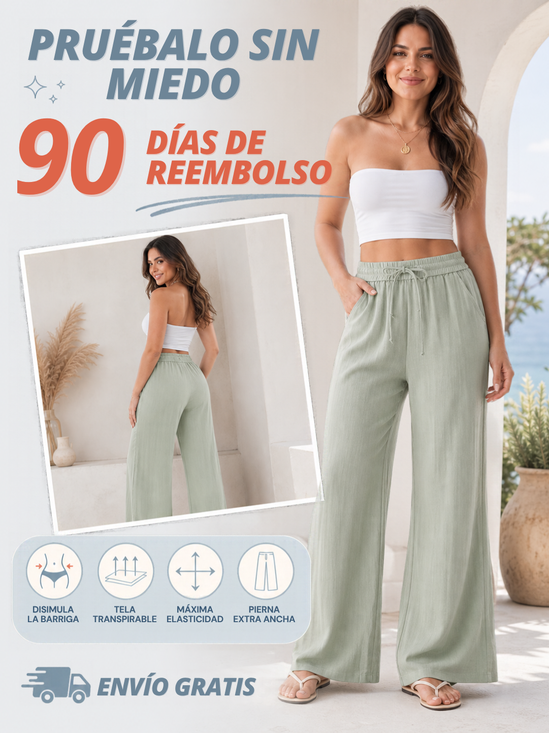 Pack x4 Pantalón Tacto de Lino