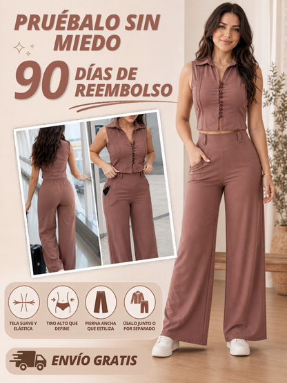 Dúo Bella - Conjunto de dos piezas casual sin mangas