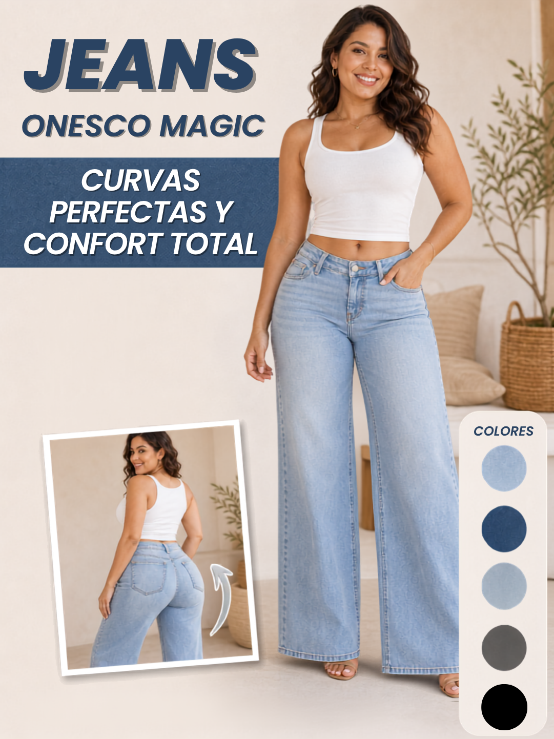 Onesco Jeans Tiro Bajo Stretch