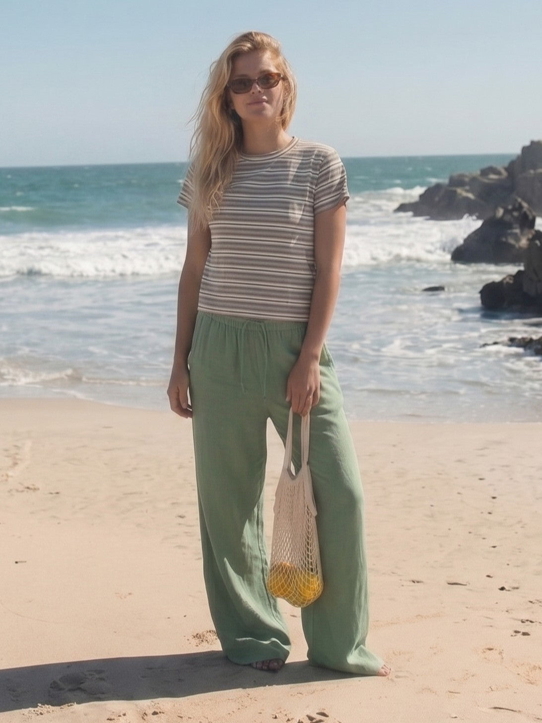 PANTALONES CASUALES CON TACTO DE LINO