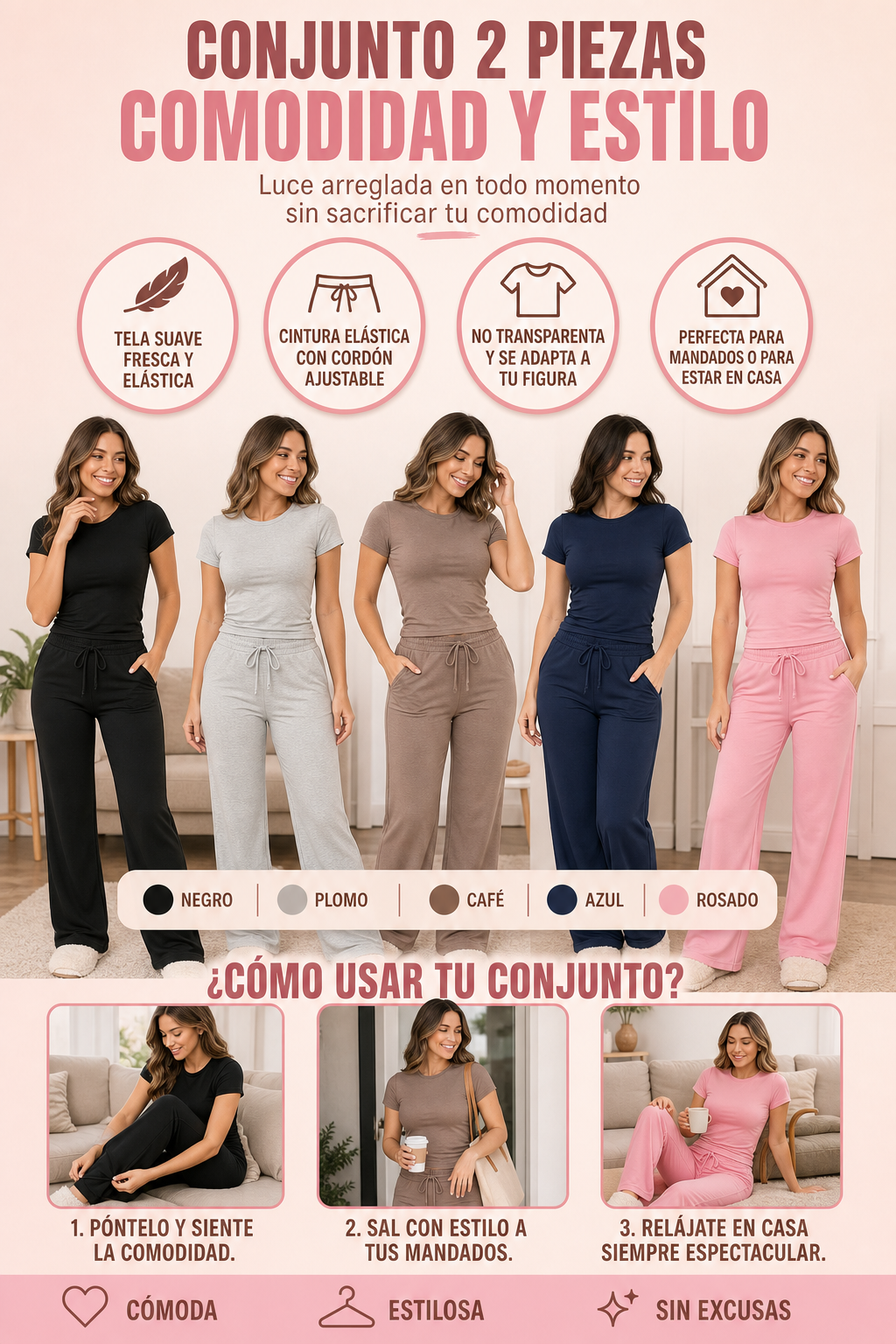 CONJUNTO 2 PIEZAS - COMODIDAD Y ESTILO