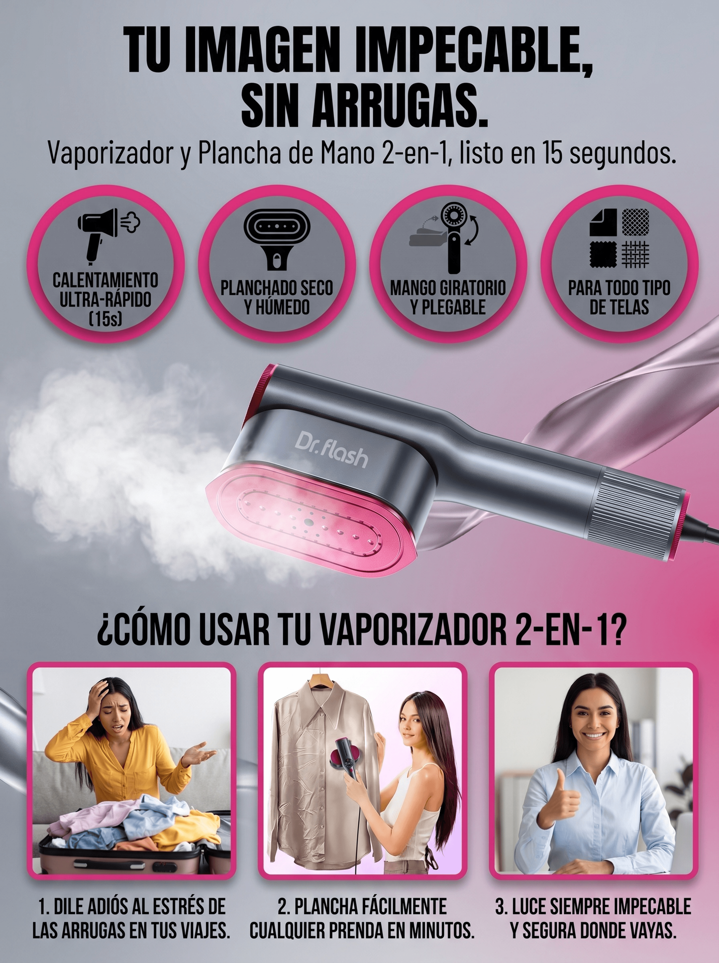 VAPORIZADOR & PLANCHA 2 EN 1