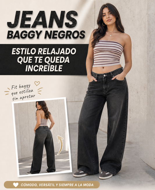 Jeans Baggy Negros – Estilo Relajado