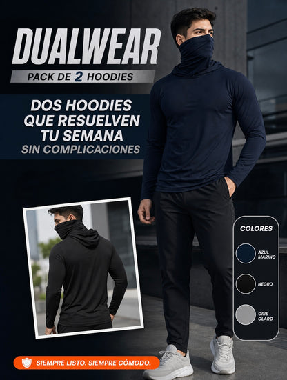 DUALWEAR — Pack de 2 Hoodies Esenciales para Hombre