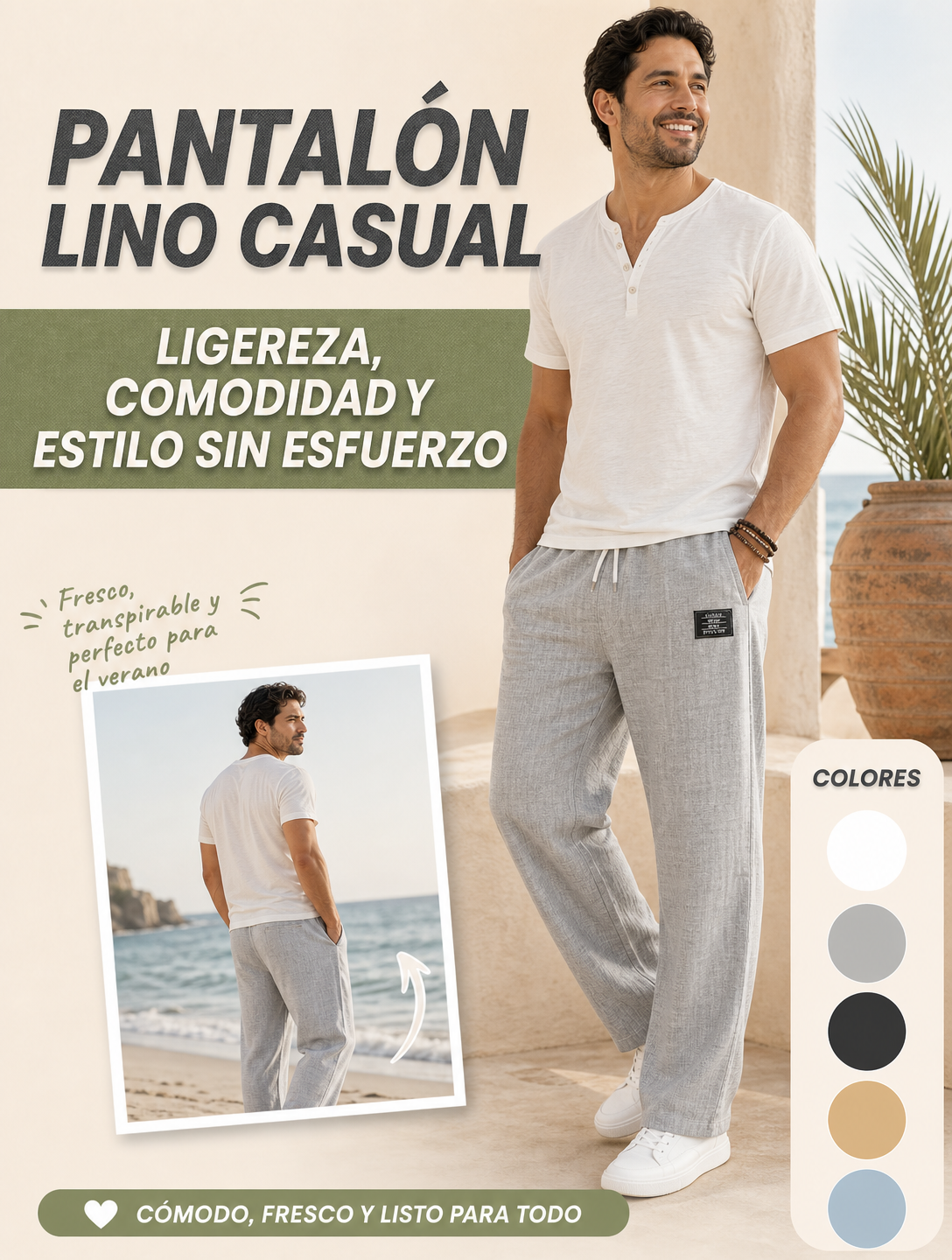 Pantalón Casual de Lino