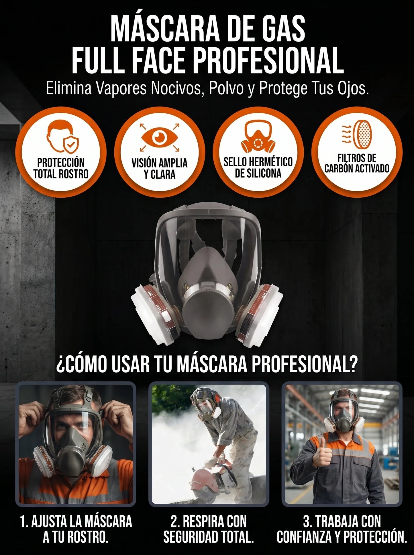 MÁSCARA DE GAS FULL FACE